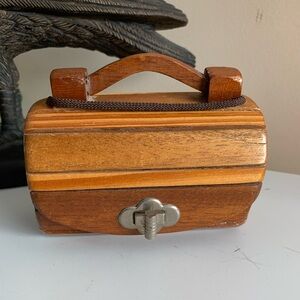 Vintage Wood Slat Clutch Purse